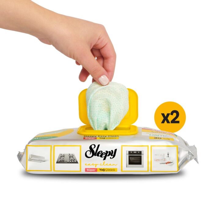 Sleepy Yağ Çözücü Easy Clean Yüzey Temizlik Havlusu&Mendili 30 Yaprak - Görsel 1